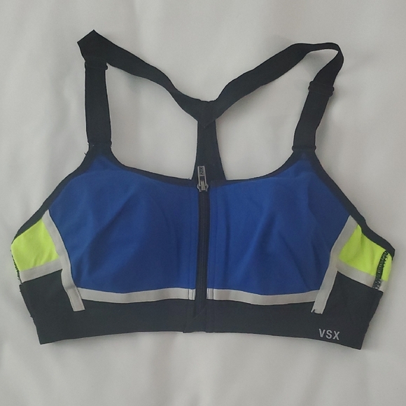 VSX Black, Blue, and Neon Yellow Sports Bra - Picture 1 of 6